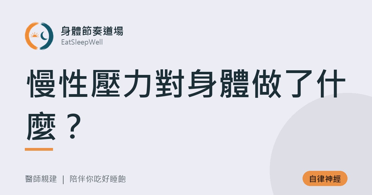 慢性壓力對身體做了什麼？｜身體節奏道場