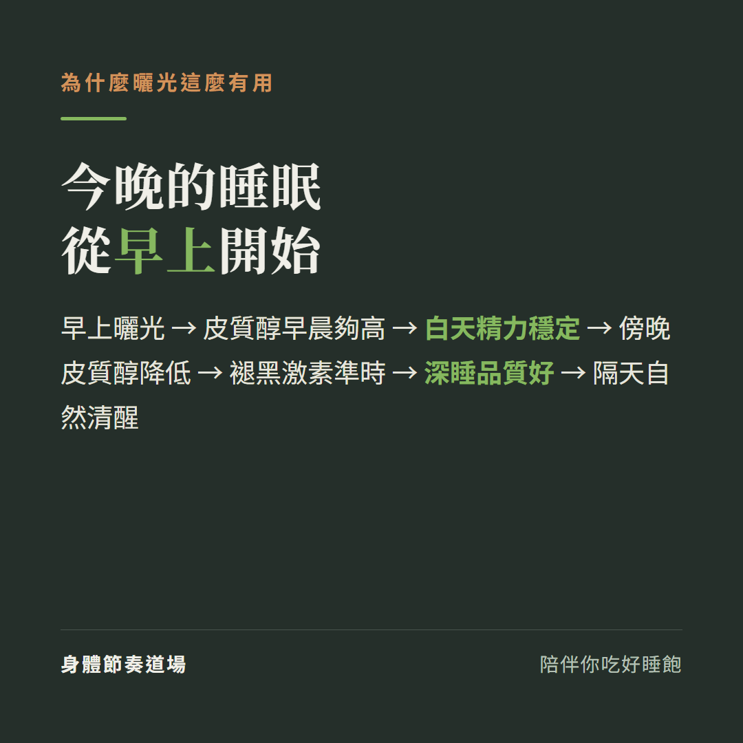 今晚的睡眠從早上開始:早晨曬光到隔天自然清醒的連動關係